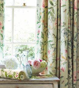 Porcelain Garden Fabric by Sanderson Rose/Duck Egg
