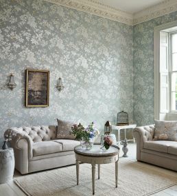 Chiswick Grove Wallpaper by Sanderson Silver
