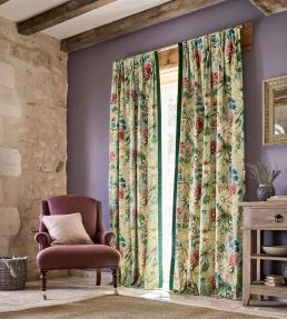 Dahlia And Rosehip Fabric by Sanderson Briarwood / Russet