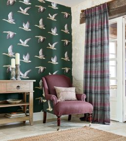 Elysian Geese Wallpaper by Sanderson Amsterdam Green