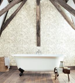 Farthing Wood Wallpaper by Sanderson Sage Grey