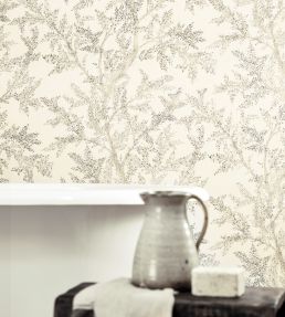 Farthing Wood Wallpaper by Sanderson Sage Grey