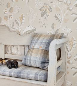 Warwick Wallpaper by Sanderson Blue Grey