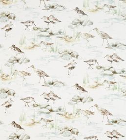 Estuary Birds Fabric by Sanderson Mist/Ivory