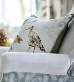 Estuary Birds Fabric by Sanderson Mist/Ivory