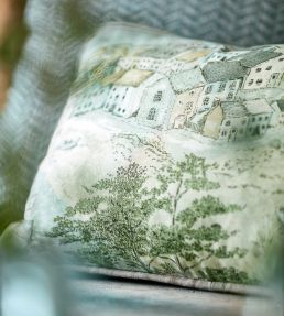 Sea Houses Fabric by Sanderson Tidewater Blue