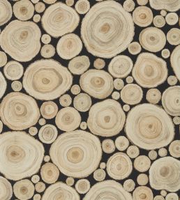 Alnwick Logs Wallpaper by Sanderson Lacquer Black