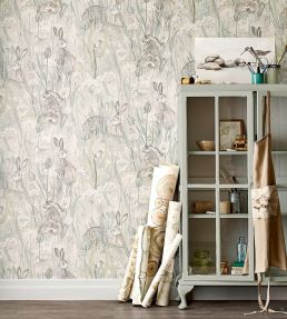 Dune Hares Wallpaper by Sanderson Mist / Pebble