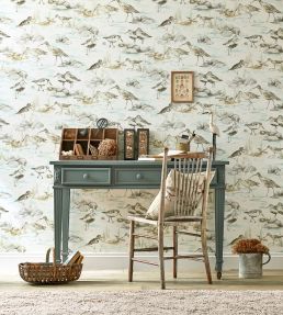 Estuary Birds Wallpaper by Sanderson Blue/Grey