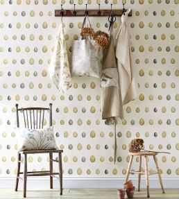 Nest Egg Wallpaper by Sanderson Corn Graphite