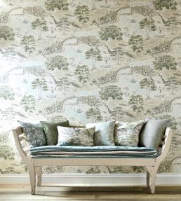 Sea Houses Wallpaper by Sanderson Charcoal/Linen