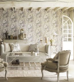 Giselle Wallpaper by Sanderson Silver/Pewter