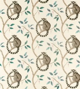 Ringtailed Lemur Fabric by Sanderson Grey