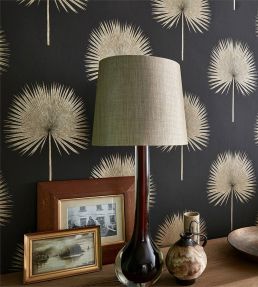 Fan Palm Wallpaper by Sanderson Charcoal/Gold