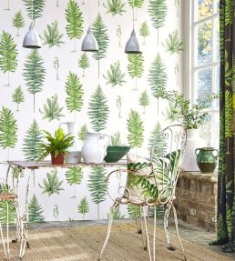 Fernery Wallpaper by Sanderson Botanical Green/Charcoal