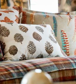 Bryndle Check Fabric by Sanderson Honey / Grey