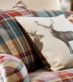 Bryndle Check Fabric by Sanderson Honey / Grey