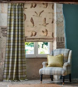 Fenton Check Fabric by Sanderson Check Caraway / Green