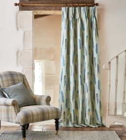Samphrey Check Fabric by Sanderson Check Indigo / China