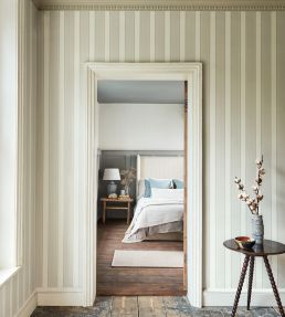 Sonning Stripe Wallpaper by Sanderson Silver Grey