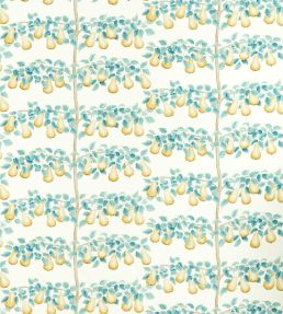Perry Pears Fabric by Sanderson Gold/Aqua