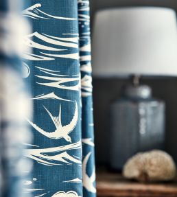Swallows At Sea Fabric by Sanderson Linen