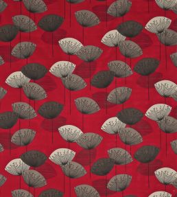 Dandelion Clocks Fabric by Sanderson Red