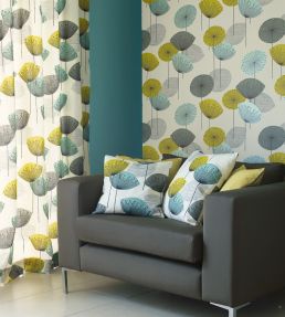 Dandelion Clocks Fabric by Sanderson Red
