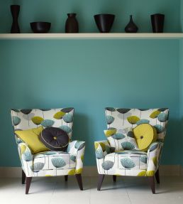 Dandelion Clocks Fabric by Sanderson Red