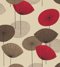 Dandelion Clocks Wallpaper by Sanderson Red