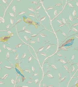 Finches Wallpaper by Sanderson Duck Egg