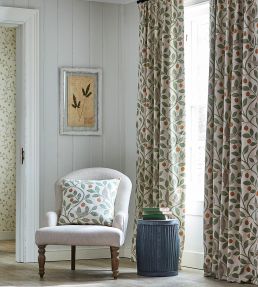 Damson Tree Fabric by Sanderson Brick/Fennel