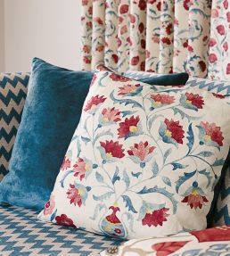 Ottoman Flowers Fabric by Sanderson Cherry/Indigo
