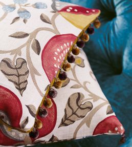 Peas & Pods Fabric by Sanderson Cherry/Linen