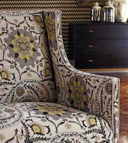 Anthos Fabric by Sanderson Cerise/Lime