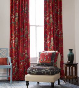 Pagoda River Fabric by Sanderson Red/Gold