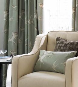 Swallows Fabric by Sanderson Wedgwood