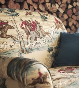 Tally Ho Fabric by Sanderson Evergreen/Crimson