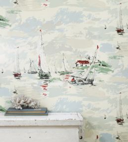 Sail Away Wallpaper by Sanderson Sky Blue