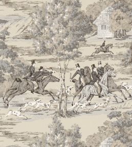 Tally Ho Wallpaper by Sanderson Pearl/Grey