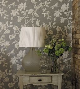 Magnolia & Pomegranate Wallpaper by Sanderson Grey Blue/Parchment