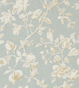 Magnolia & Pomegranate Wallpaper by Sanderson Grey Blue/Parchment