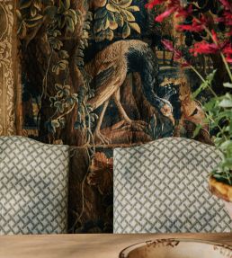 Sandford Fabric by Colefax and Fowler Aqua