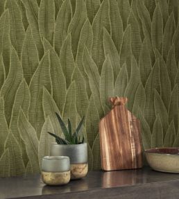 Sansevieria Wallpaper by Casadeco Vert Mousse