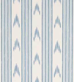 Santa Barbara Ikat Wallpaper by Schumacher China Blue