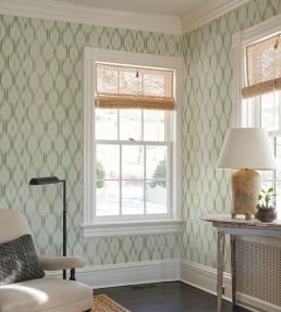 Santa Monica Wallpaper by Schumacher Leaf Green