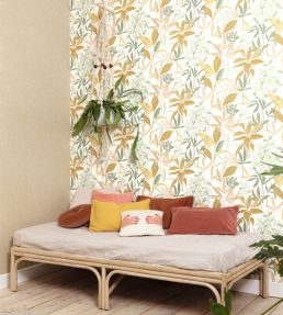 Santiago Wallpaper by Caselio Vert Orange