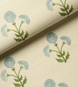 Saranda Flower Sisal Wallpaper by Schumacher Sky