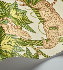 Satara Wallpaper by Cole & Son Spring Green & Sand on Linen