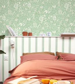 Satisfaction Wallpaper by Caselio Vert D'Eau Or